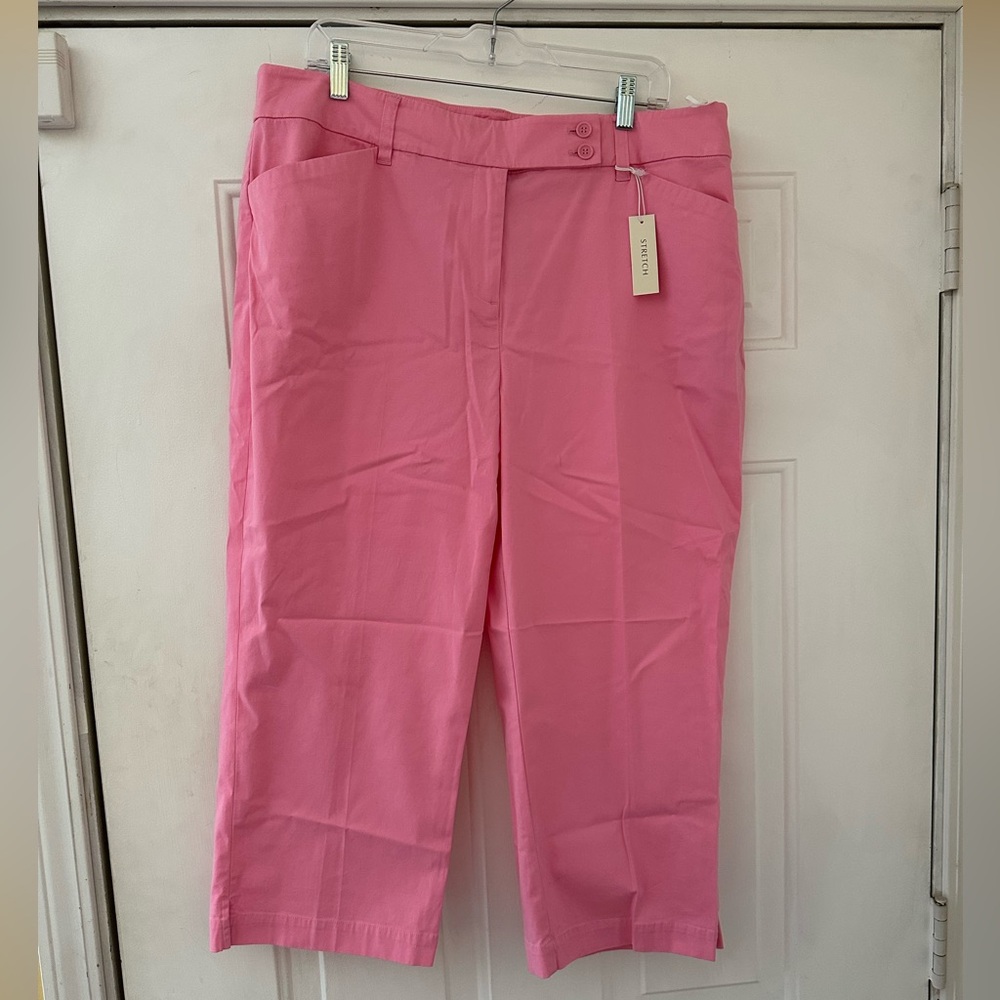 NWT Jones New York Pink Cropped Pants sz16